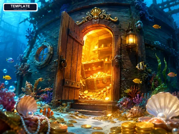 Happy Fishing screen showing a bright underwater scene
